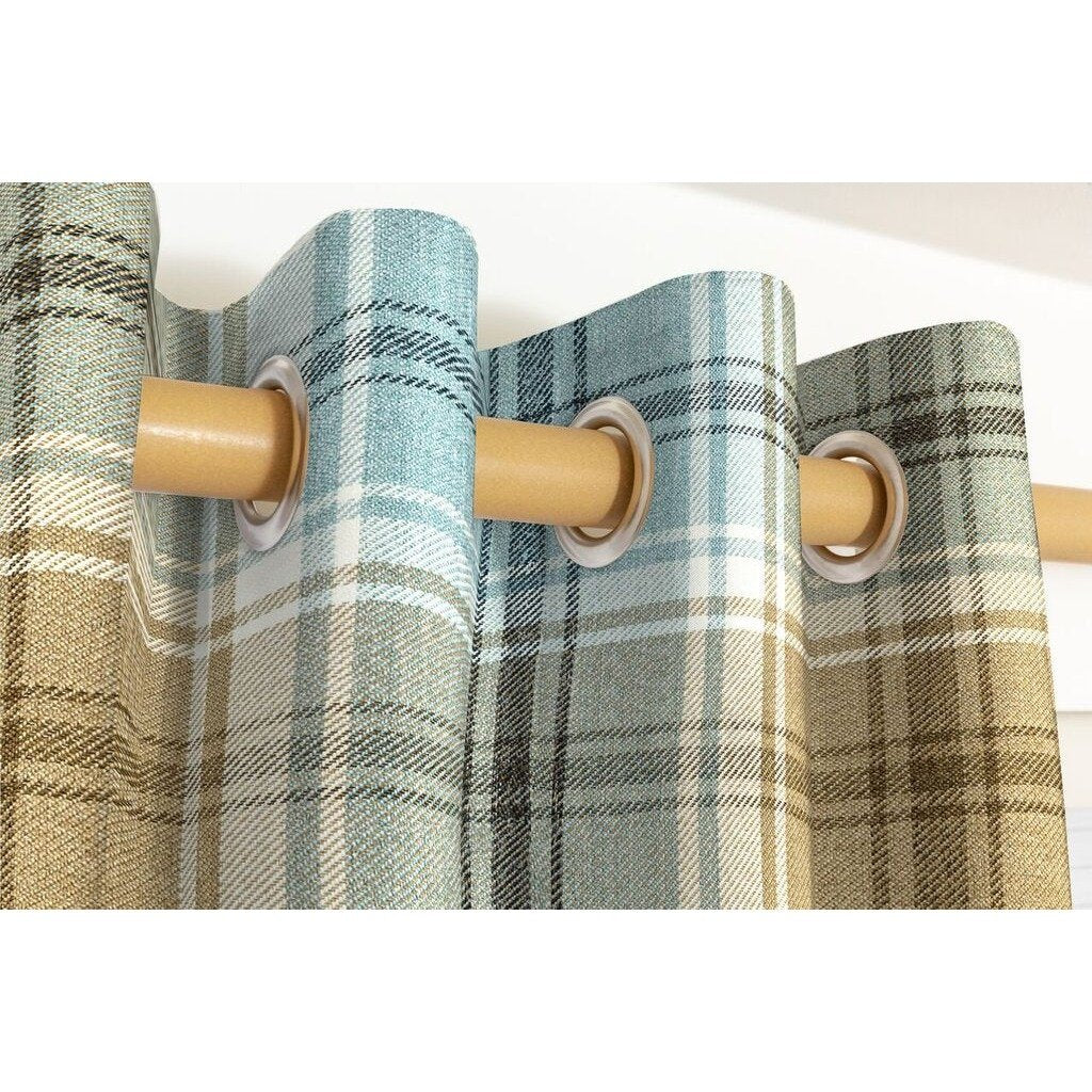 Angus Duck Egg Blue Tartan Curtains