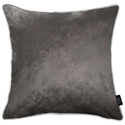 McAlister Textiles Charcoal Grey Crushed Velvet Cushions Cushions and Covers Cover Only 43cm x 43cm