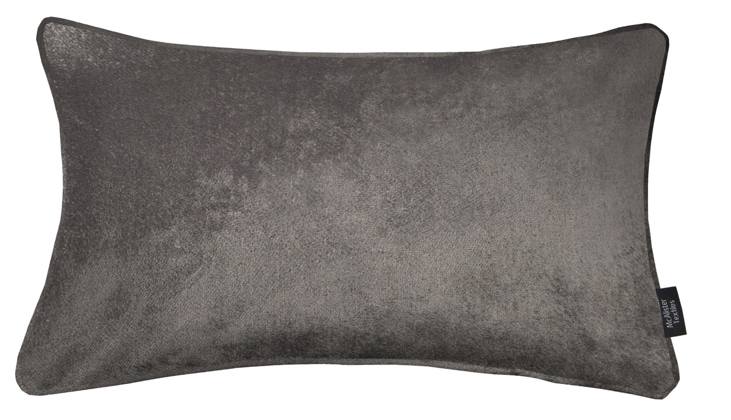 McAlister Textiles Charcoal Grey Crushed Velvet Cushions Cushions and Covers Cover Only 50cm x 30cm 
